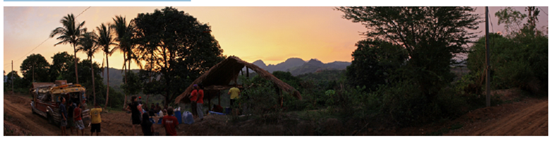 Collecting the mangos from one of the spots in the community